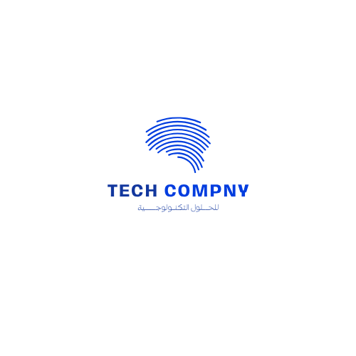 لوجو logo ابيض وازرق عصري شركة تكنولوجيا بسيط Tech company logo